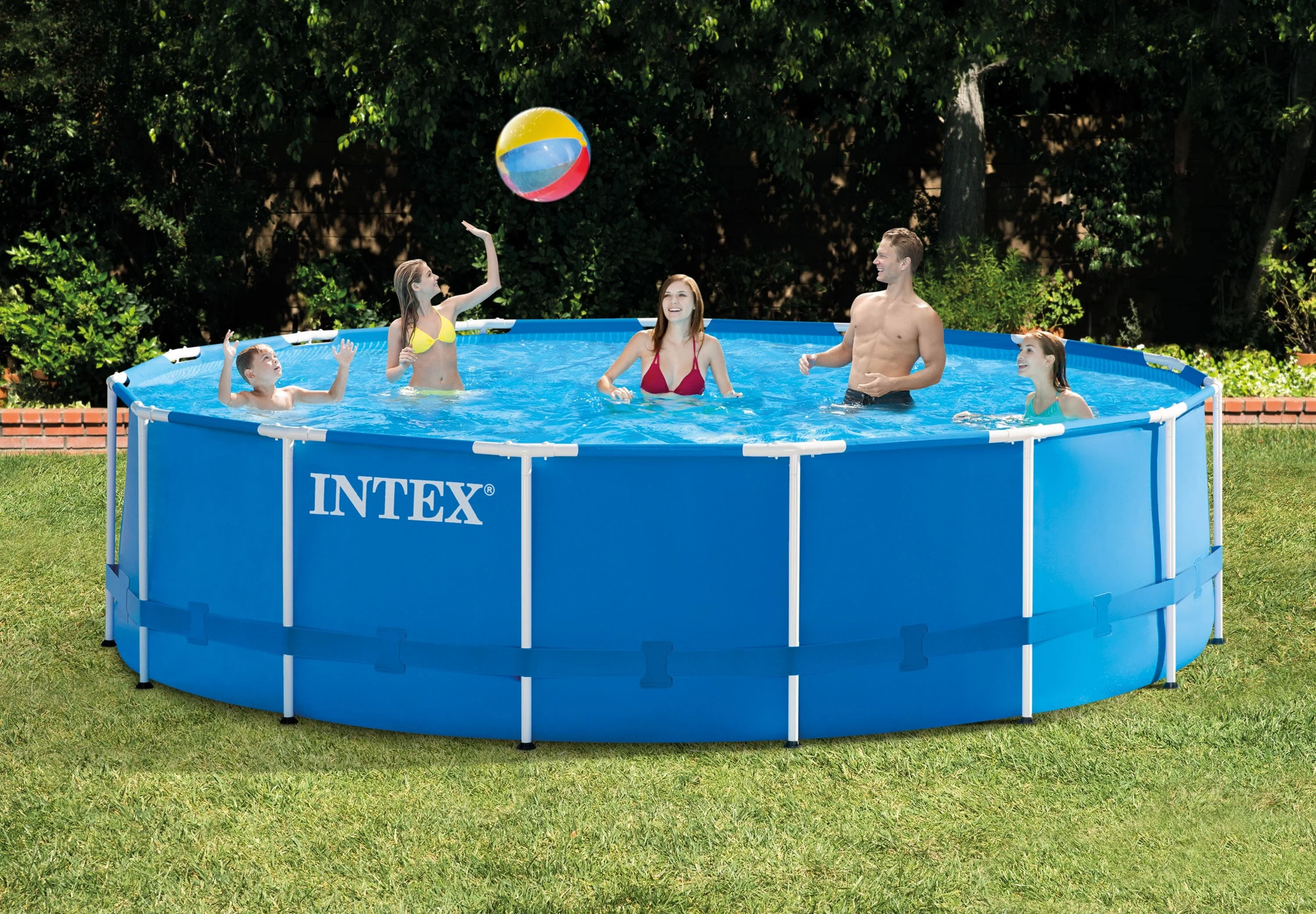 Intex 15' x 48" Metal Frame Above Ground Pool with Filter Pump - Image 3