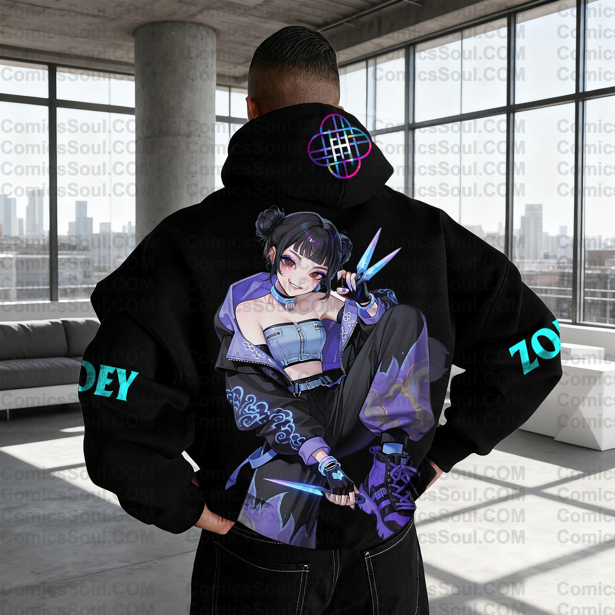 Plus Velvet Unisex Anime Graphic Streetwear Vintage Hoodie