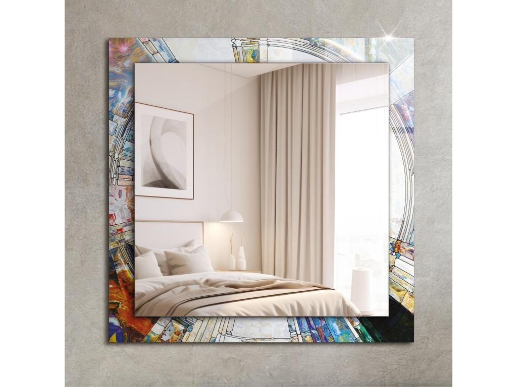 Espejo decorativo con marco Mosaico abstracto 60 x 60 cm