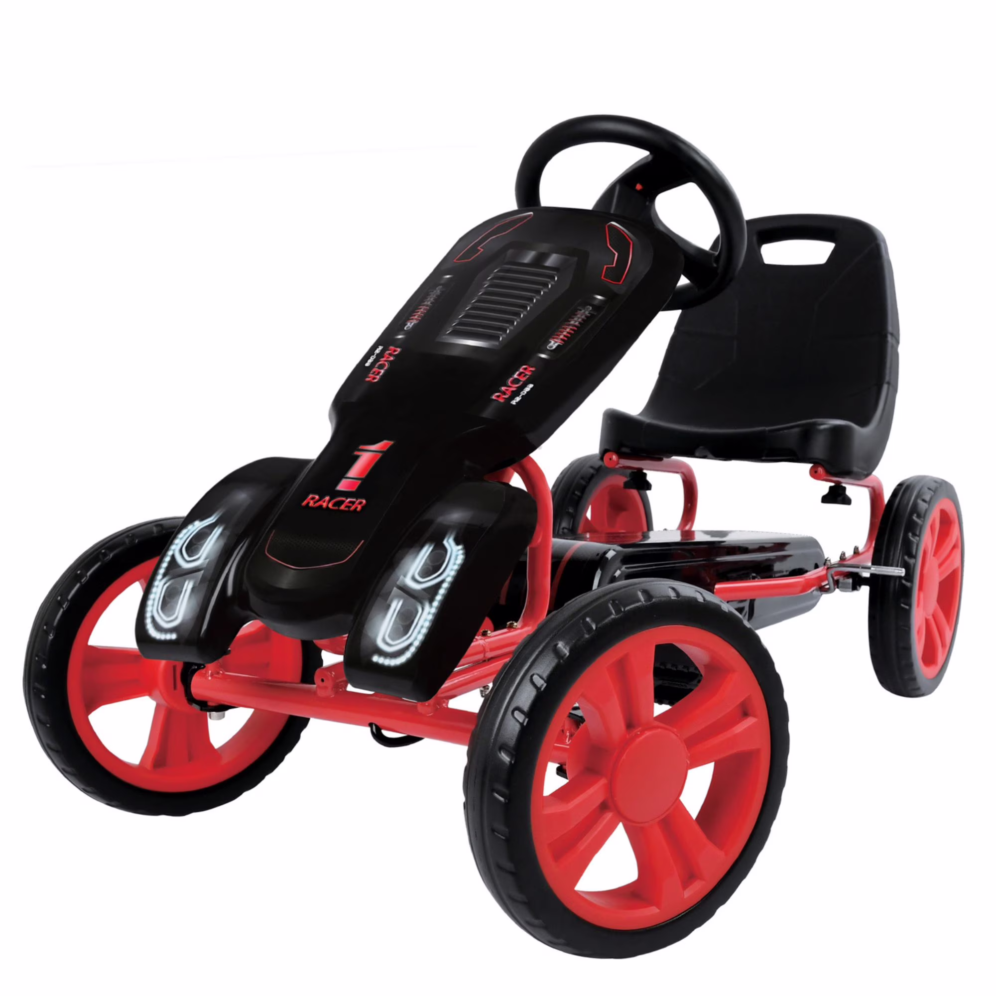 Hauck Speedster Pedal Go Kart w/ Adjustable Bucket Seat for Kids Ages 4 to 8, Fire Rescue