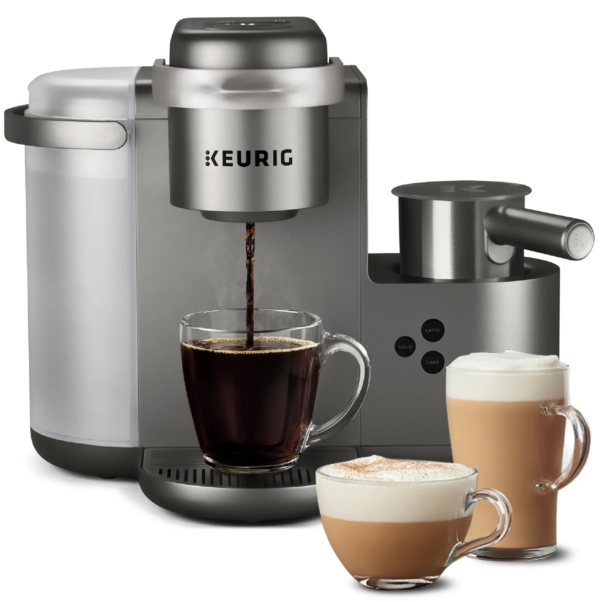 Keurig K-Cafe Single Serve K-Cup Coffee Maker, Latte Maker and Cappuccino Maker, Dark Charcoal