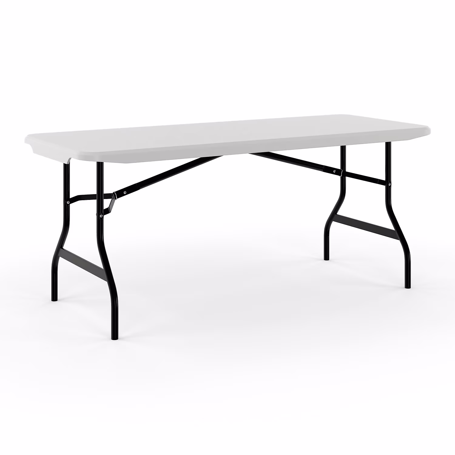 Staples 6' x 29.5" Heavy Duty Plastic Folding Table White Granite (62109)