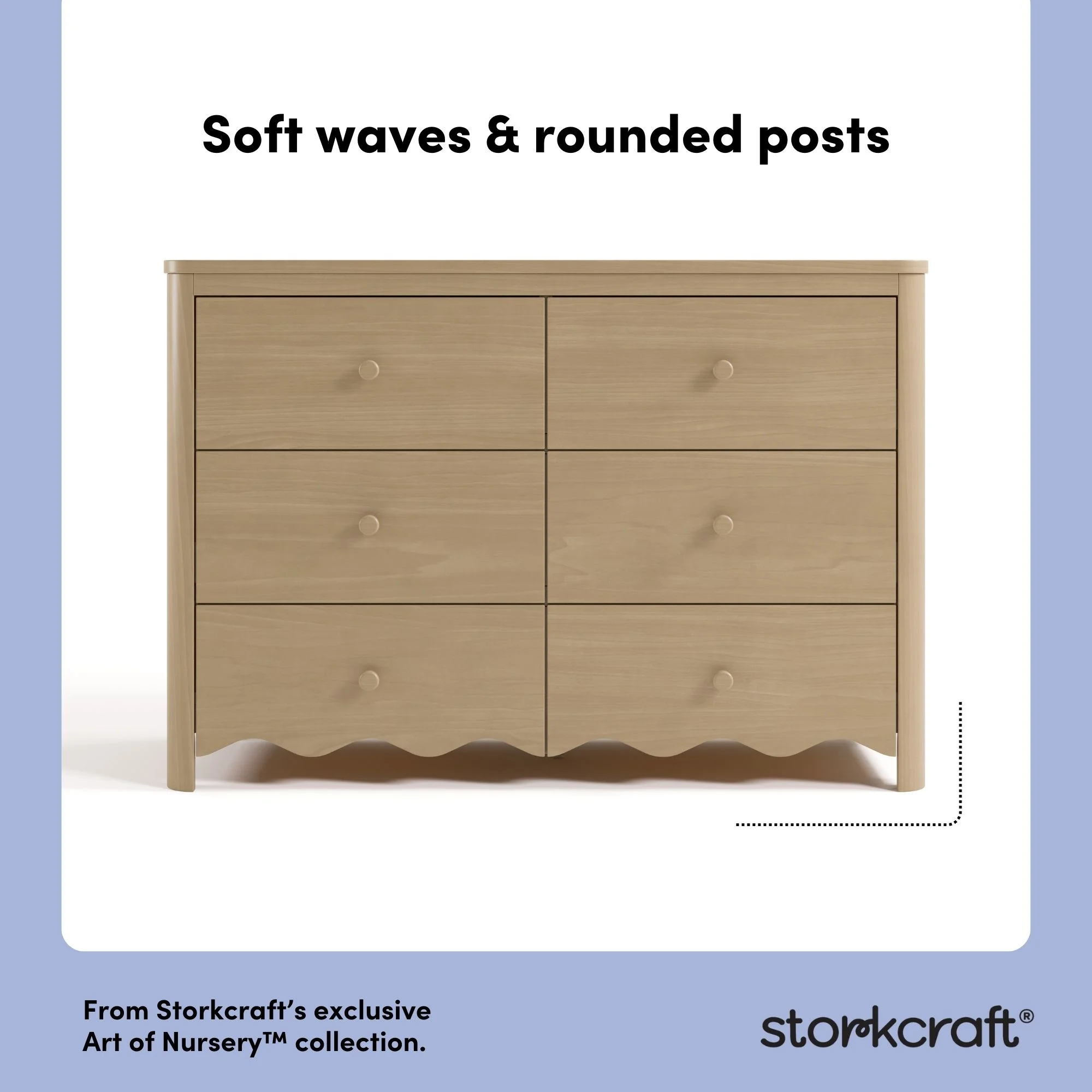 Storkcraft Casablanca 6 Drawer Nursery Dresser, Sage - Image 44