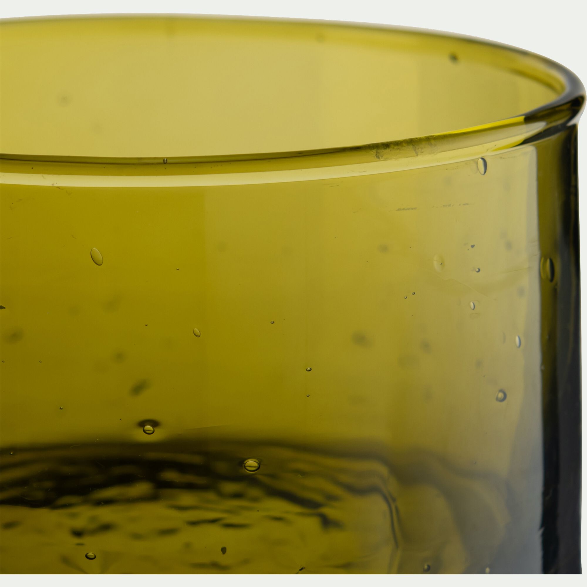 SAVEL - Photophore en verre bullé D8cm - vert mousse