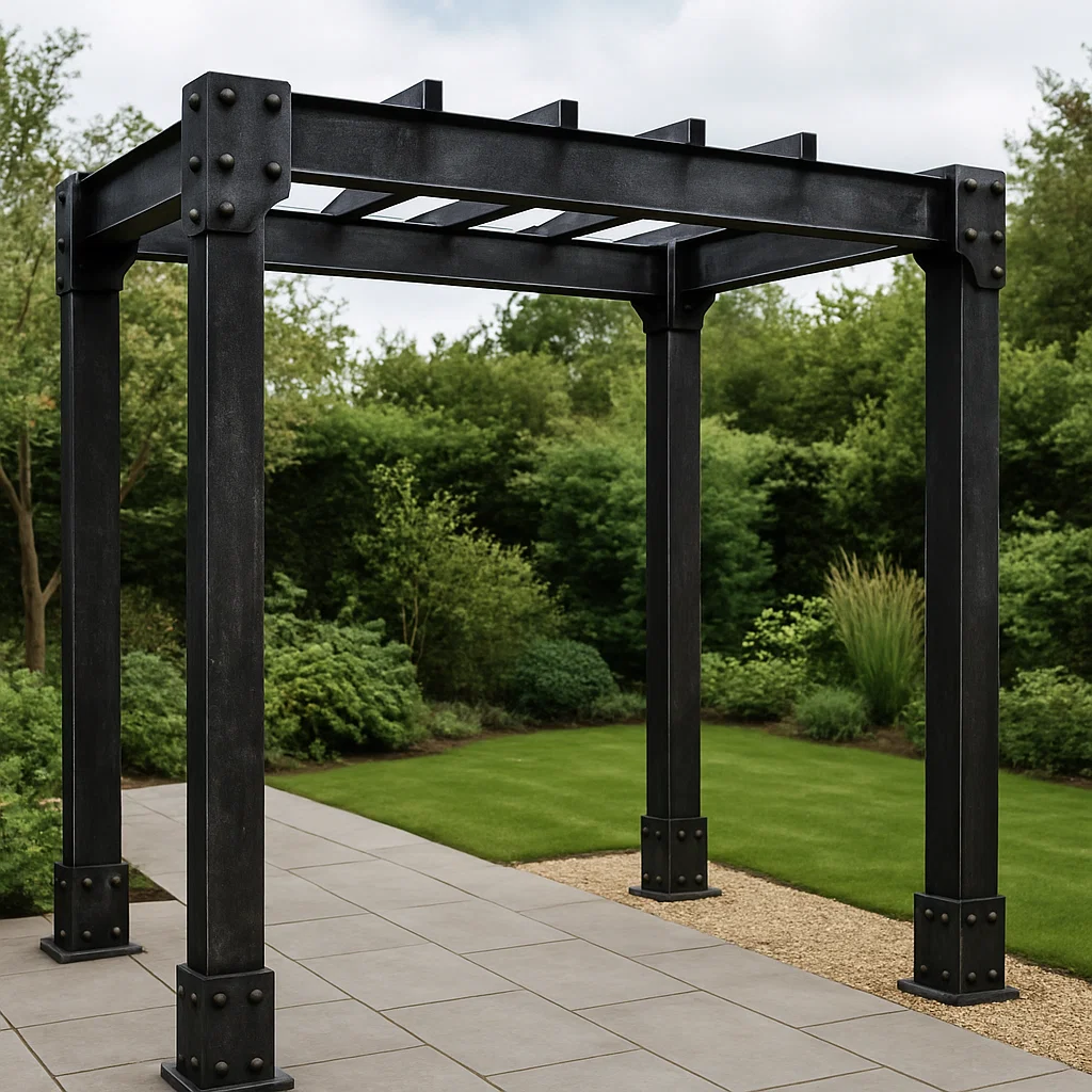 Pérgola metálica para jardín - Color negro - para exterior - 400 cm largo x280 cm alto x 410 cm profundo fPhnIjw316vb