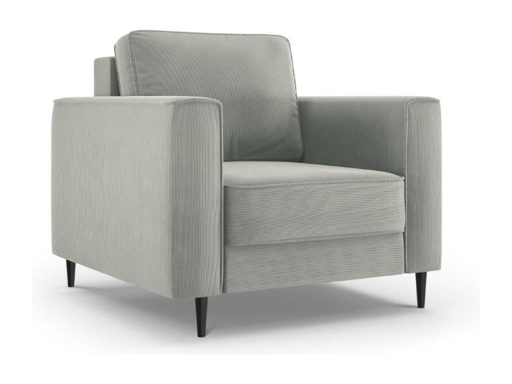 Sillón Confortzx de pana gris claro - 98x97x88cm