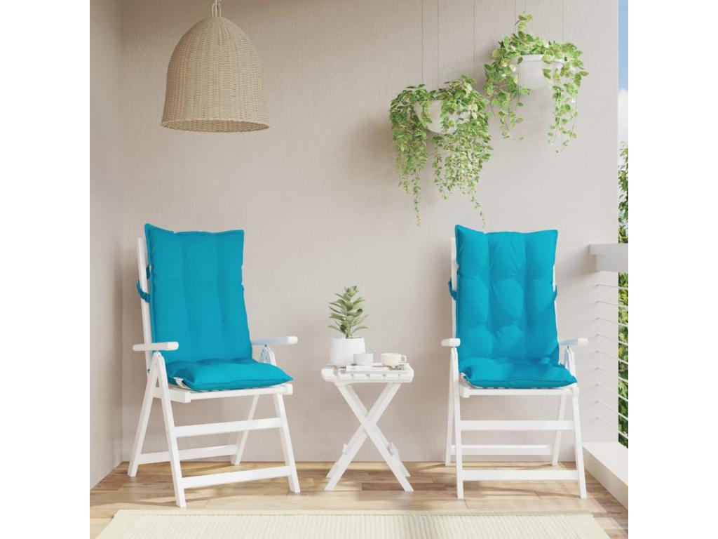 Cojines para silla con respaldo alto 2 uds tela Oxford turquesa