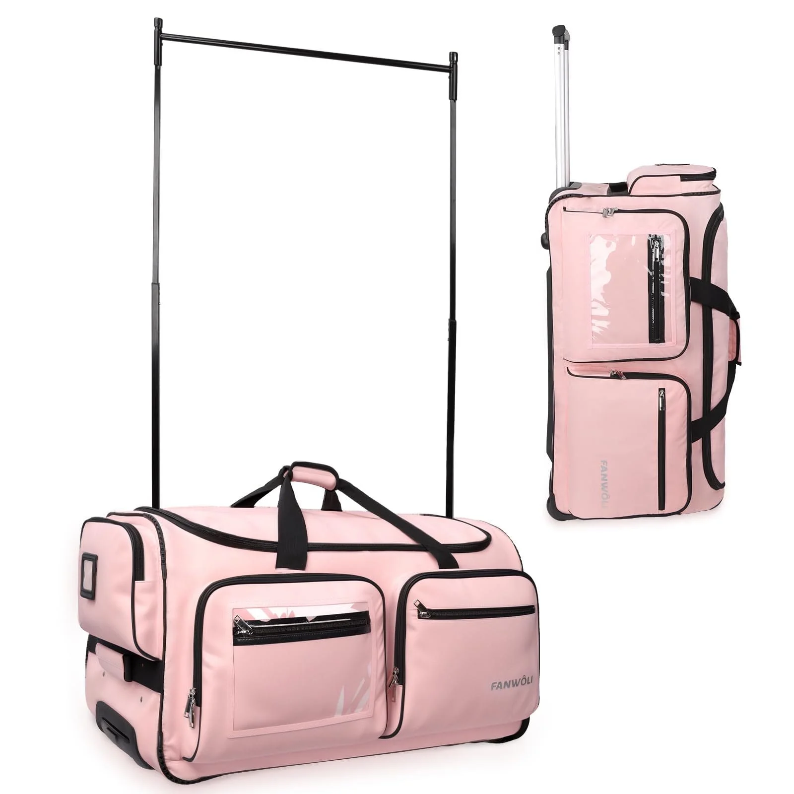 Fegat Dance Bag with Garment Rack - 28"Collapsible Rolling Competition Dance Duffle Bag Lightweight Costume Wheeled Suitcase for Dancers Shows Livestreamer Athletes - Image 2