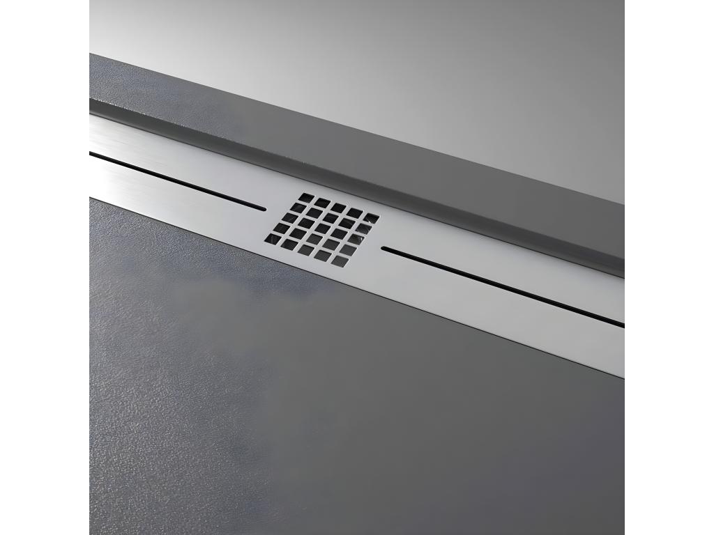Plato de ducha pizarra ARCO ANTRACITA 80x140 cm rejilla inox