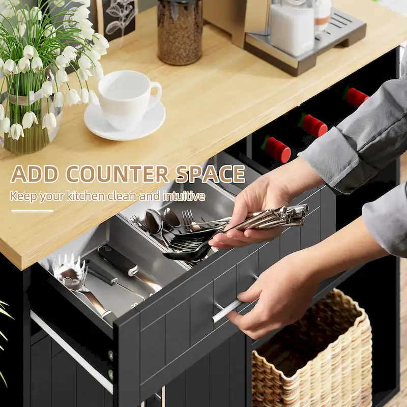 Futzca Kitchen Island Cart with Storage Cabinet and Drawers - Not Applicable