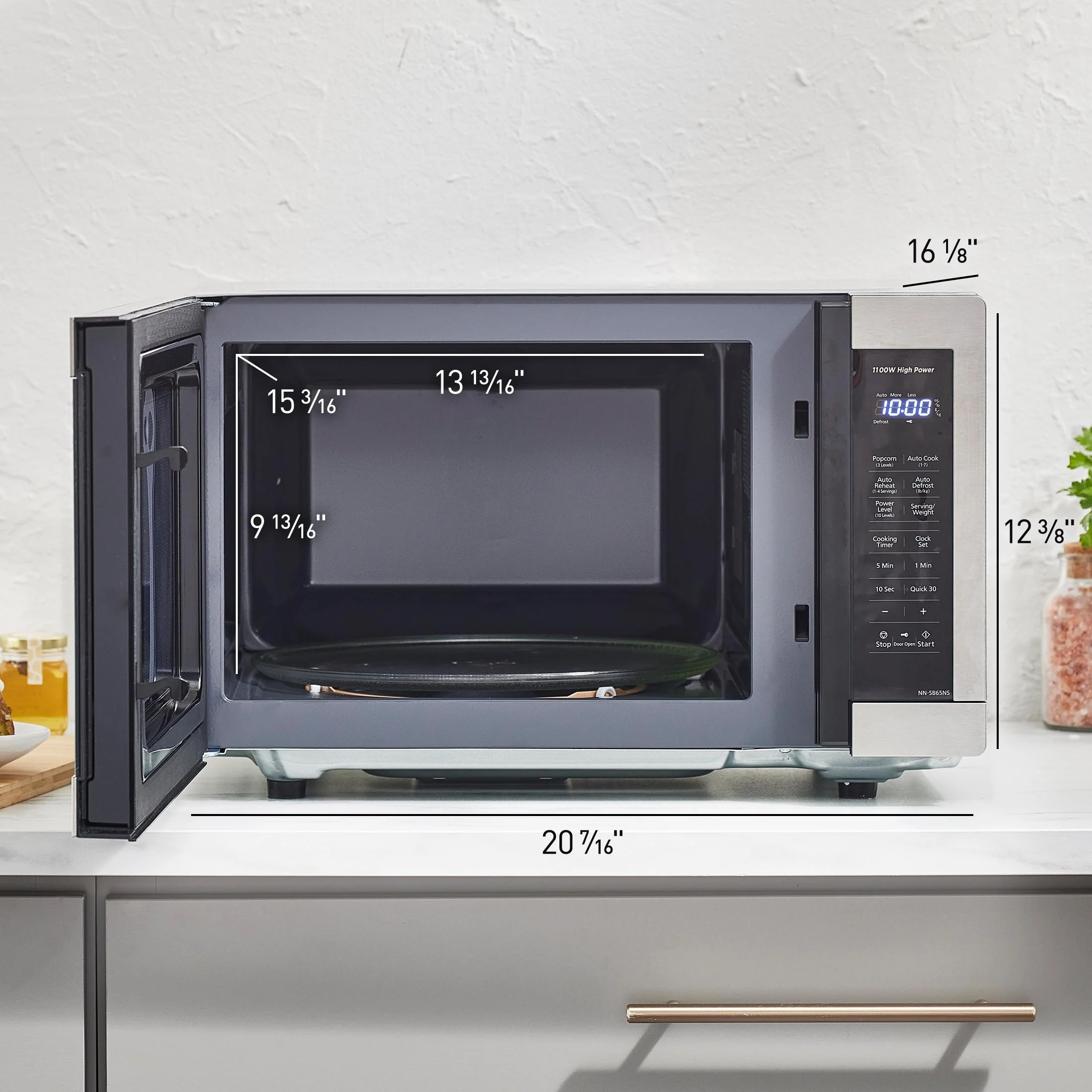 Panasonic 1.3 cu ft Countertop Microwave Oven in Glass Door - Image 7