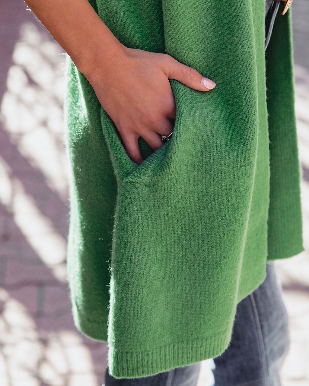 Changing Leaf Pocketed Cardigan - Green - Se7enfashion