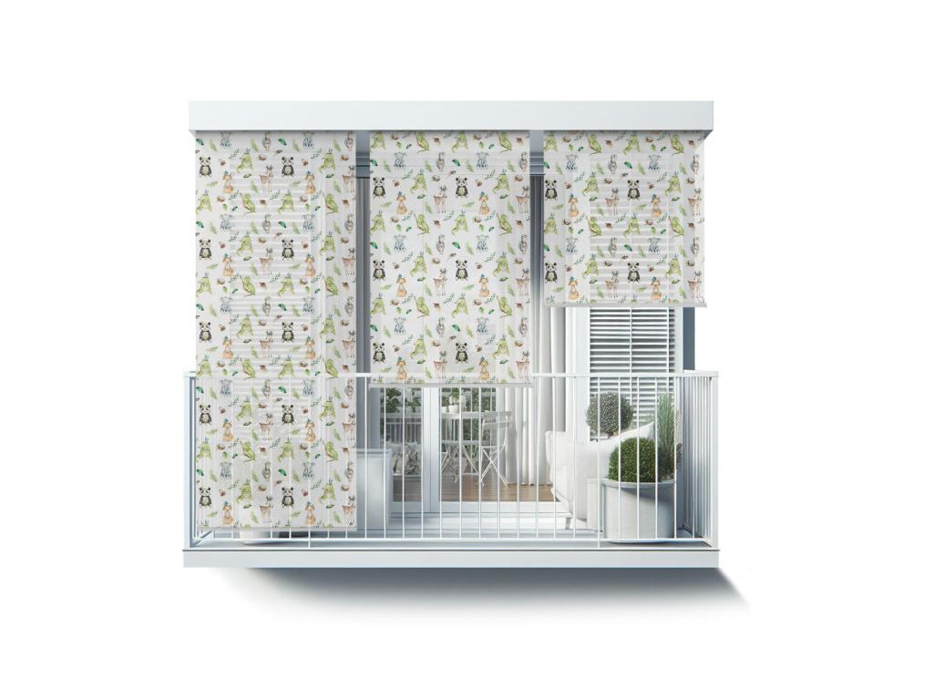 Hermosa persiana enrollable para exteriores - 50x180 cm - Animales en el bosque Cortinas para balcones, Cortinas para balcones y Cortinas para protección solar.