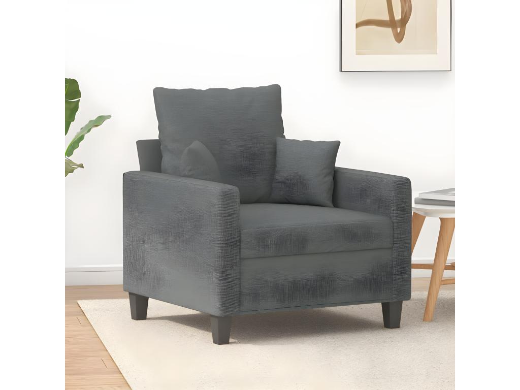 Sillón Gris Oscuro 60 cm Tela