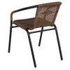 Emma + Oliver Indoor/Outdoor Stacking Rattan Restaurant Patio Chairs, Set of 2, Gray - Image 30
