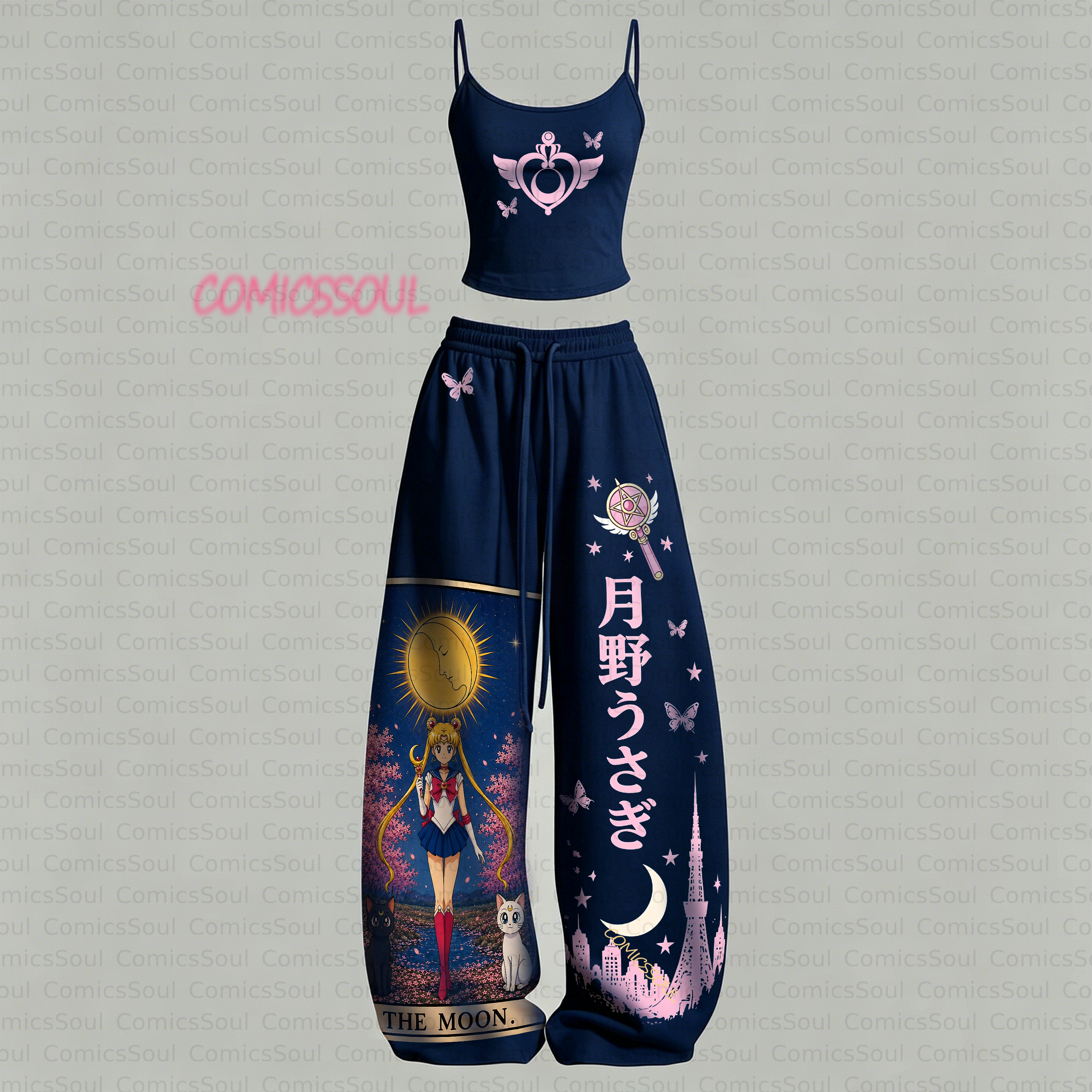Sailor Moon Top & Elasticated Trousers Two-Piece Set