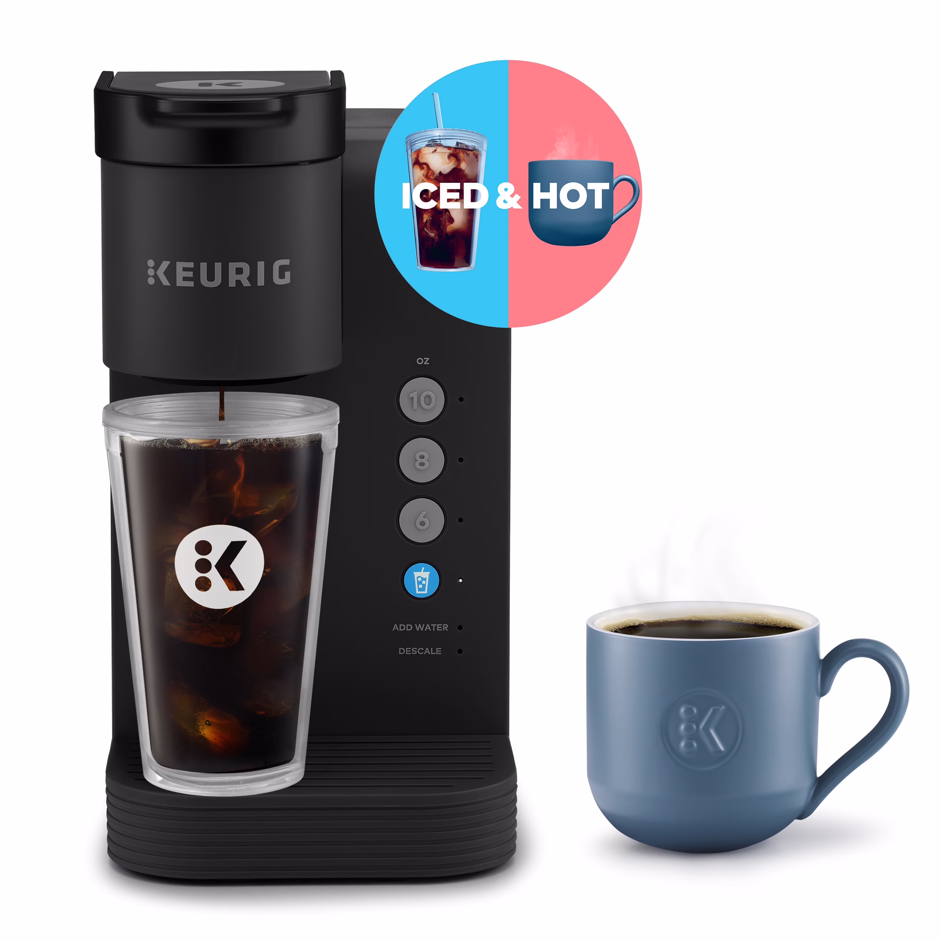 Keurig K-Iced Essentials Iced and Hot Single-Serve K-Cup Pod Coffee Maker, White