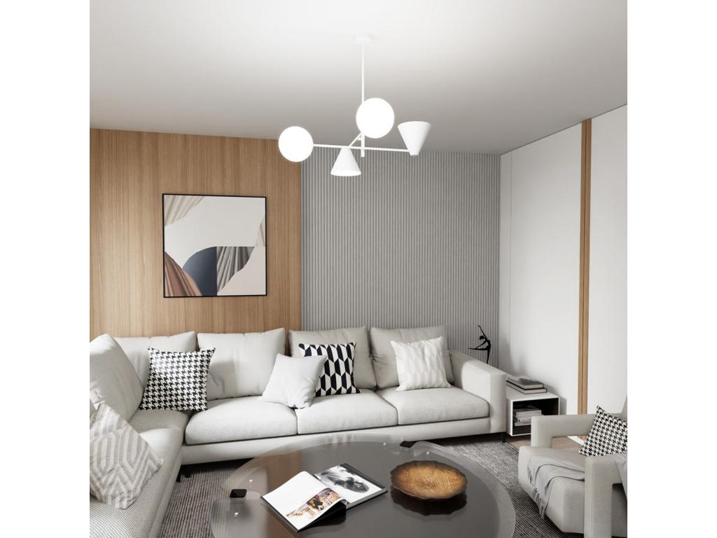 Lámpara de Suspensión Hermes, Blanco, 70x60x70 cm, Casaplu