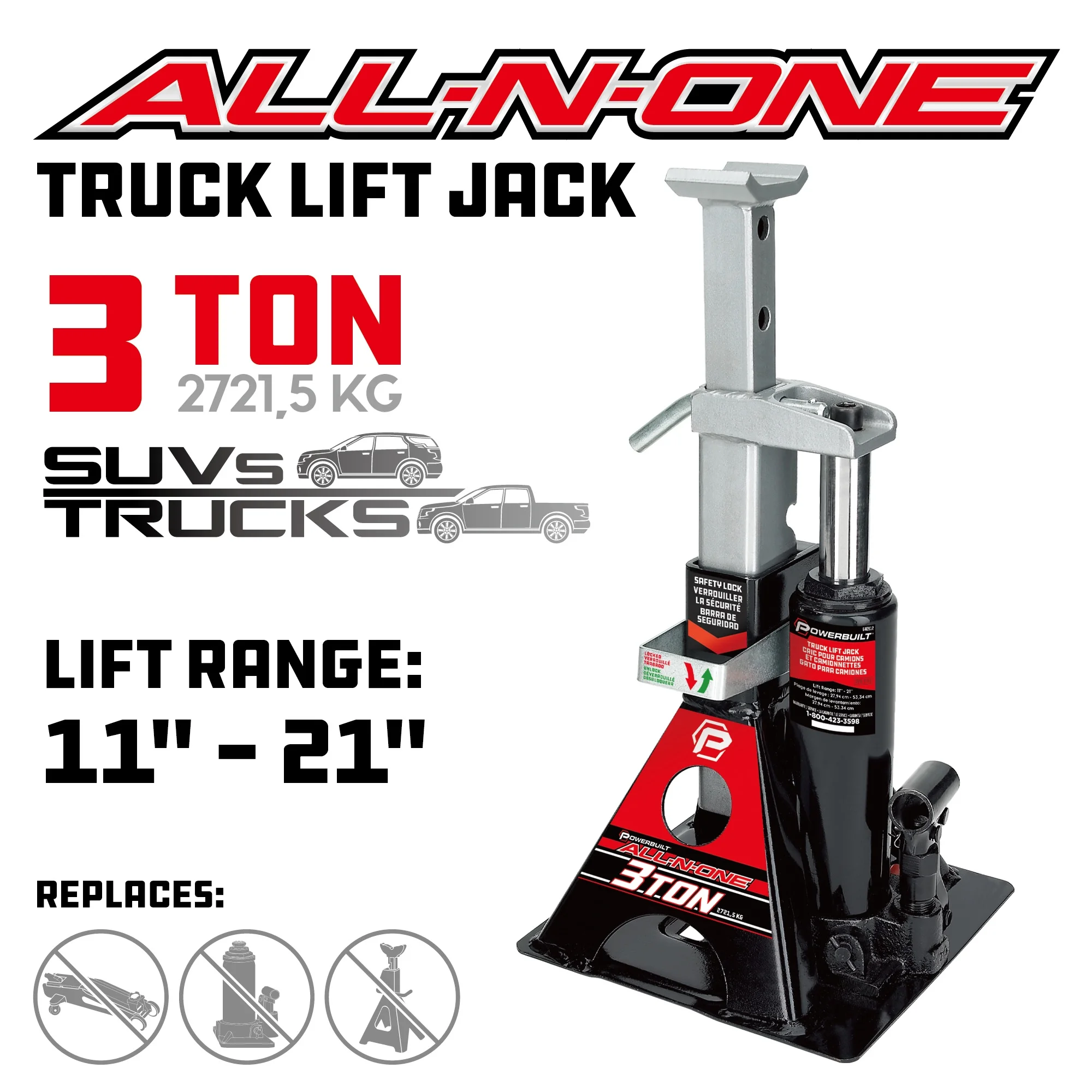 Powerbuilt 3 Ton All in One Truck Lift Jack - 640912 - Image 2