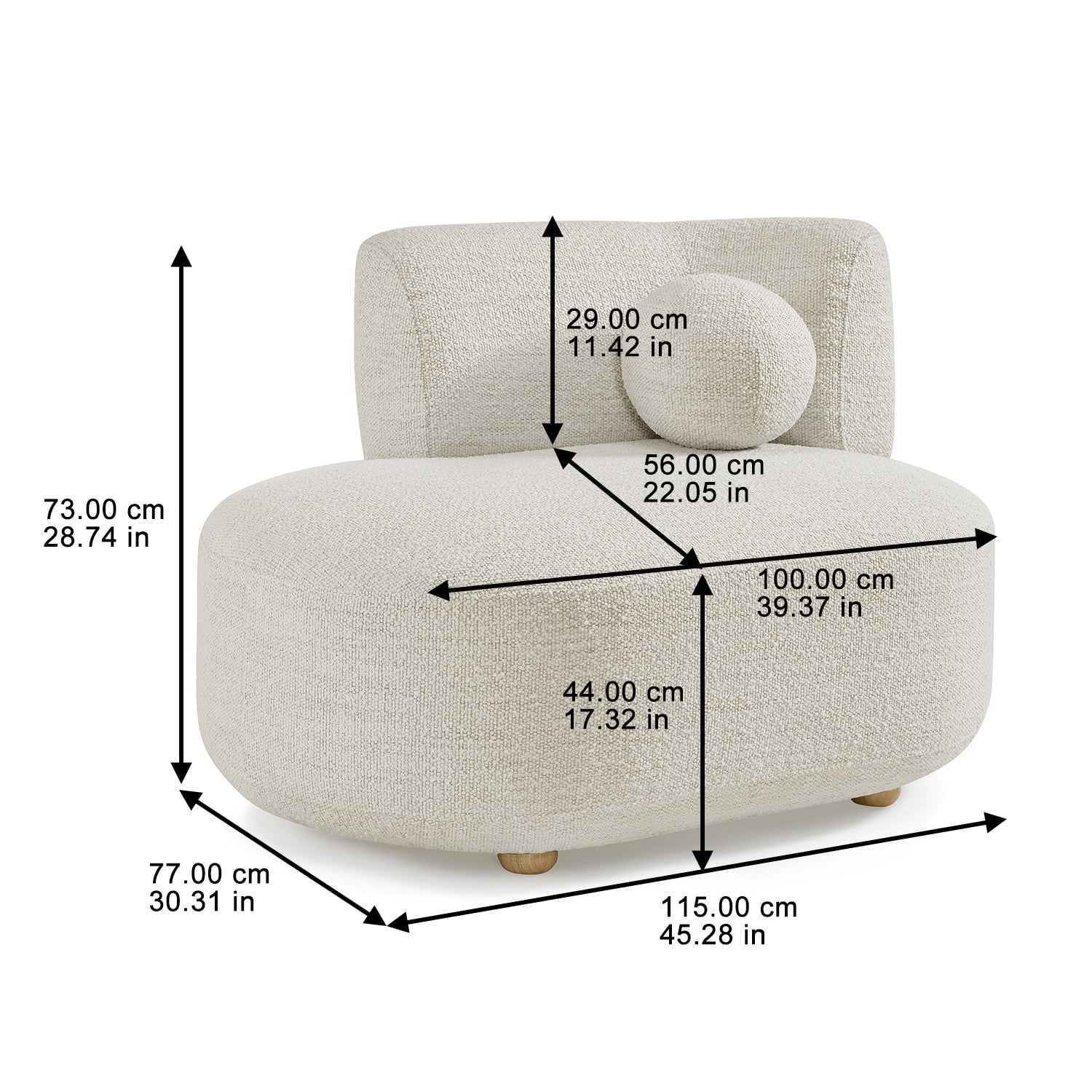 Better Homes & Gardens Juliet Modern Boucle Chaise & Storage Ottoman, Pearl - Image 11