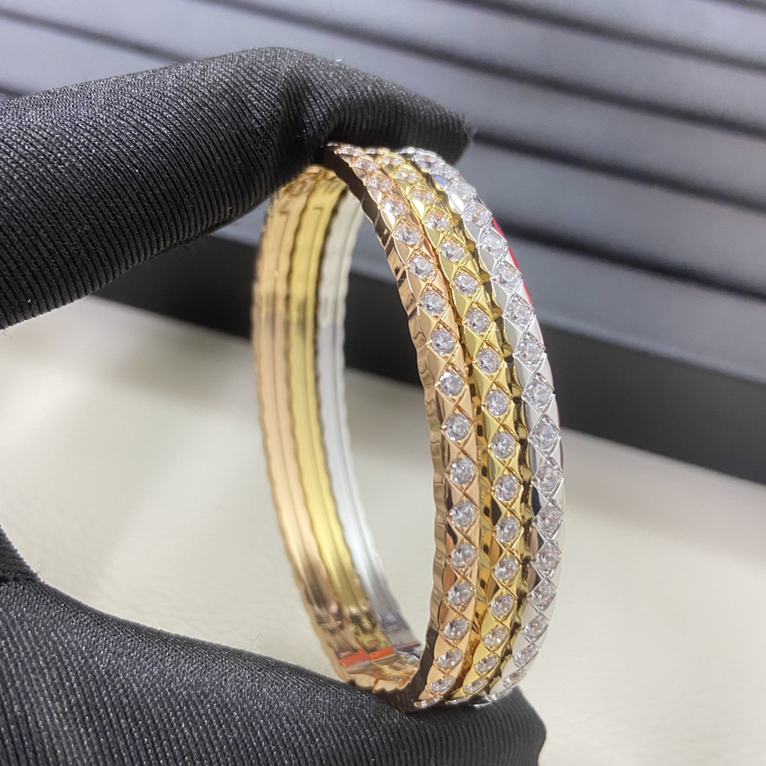 Chanel Coco Crush Full Diamond Paved Bangle Bracelet - Narrow Version - Original Replica Club