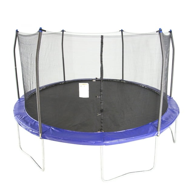 WAYFAIR Skywalker Trampolines 15" Round Trampoline With Enclosure, Blue (Box 1 Of 2)