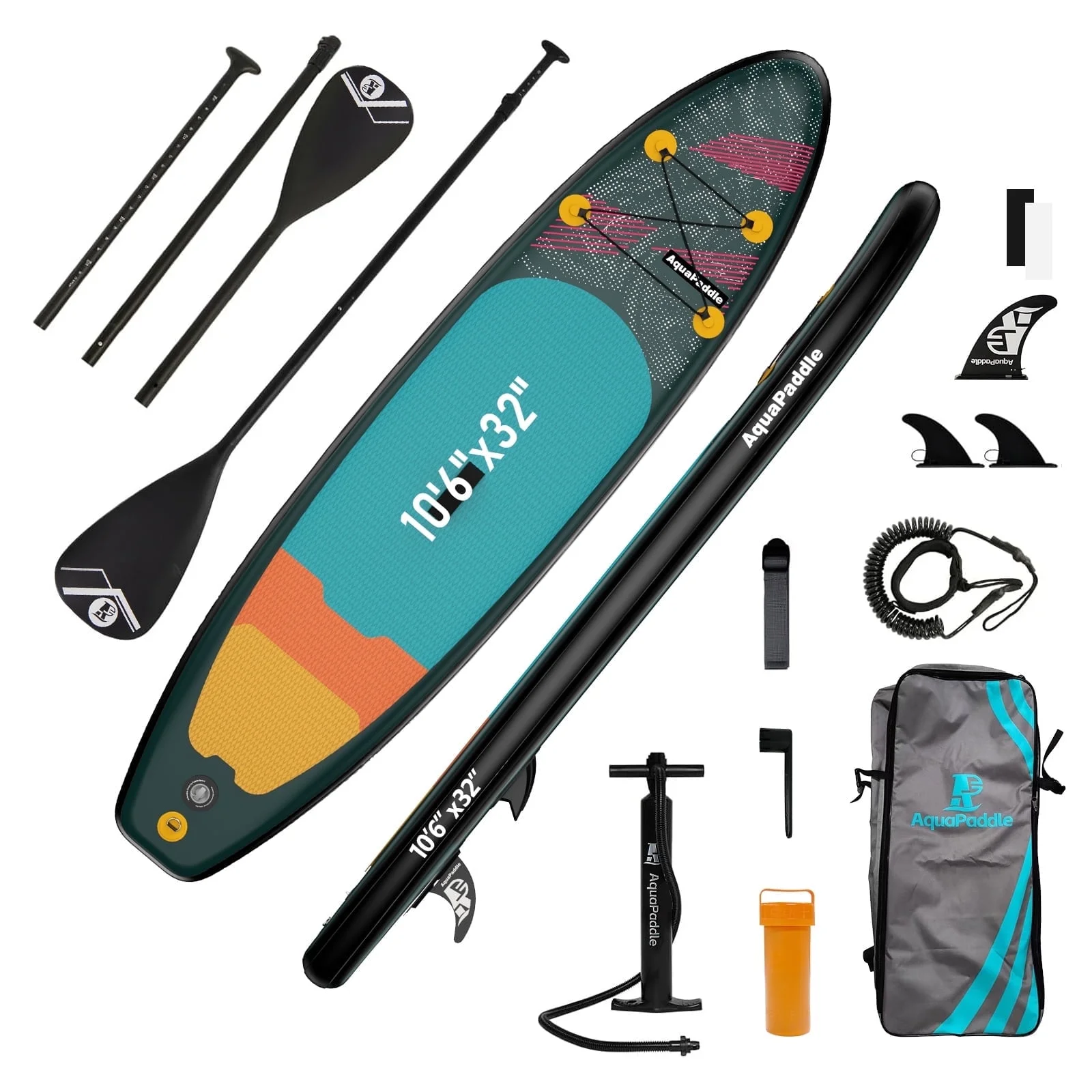 LNOW 10'6 Inflatable Stand Up Paddle Board 6' Thick SUP Paddle Board with Paddleboard Accessories Triple Action Pump - Image 10