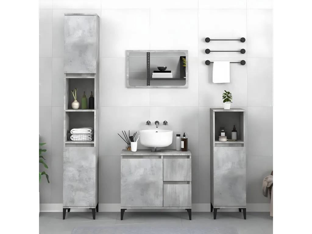 Armario de baño Patriciabaezcasa contrachapada gris hormigón 30x30x100 cm