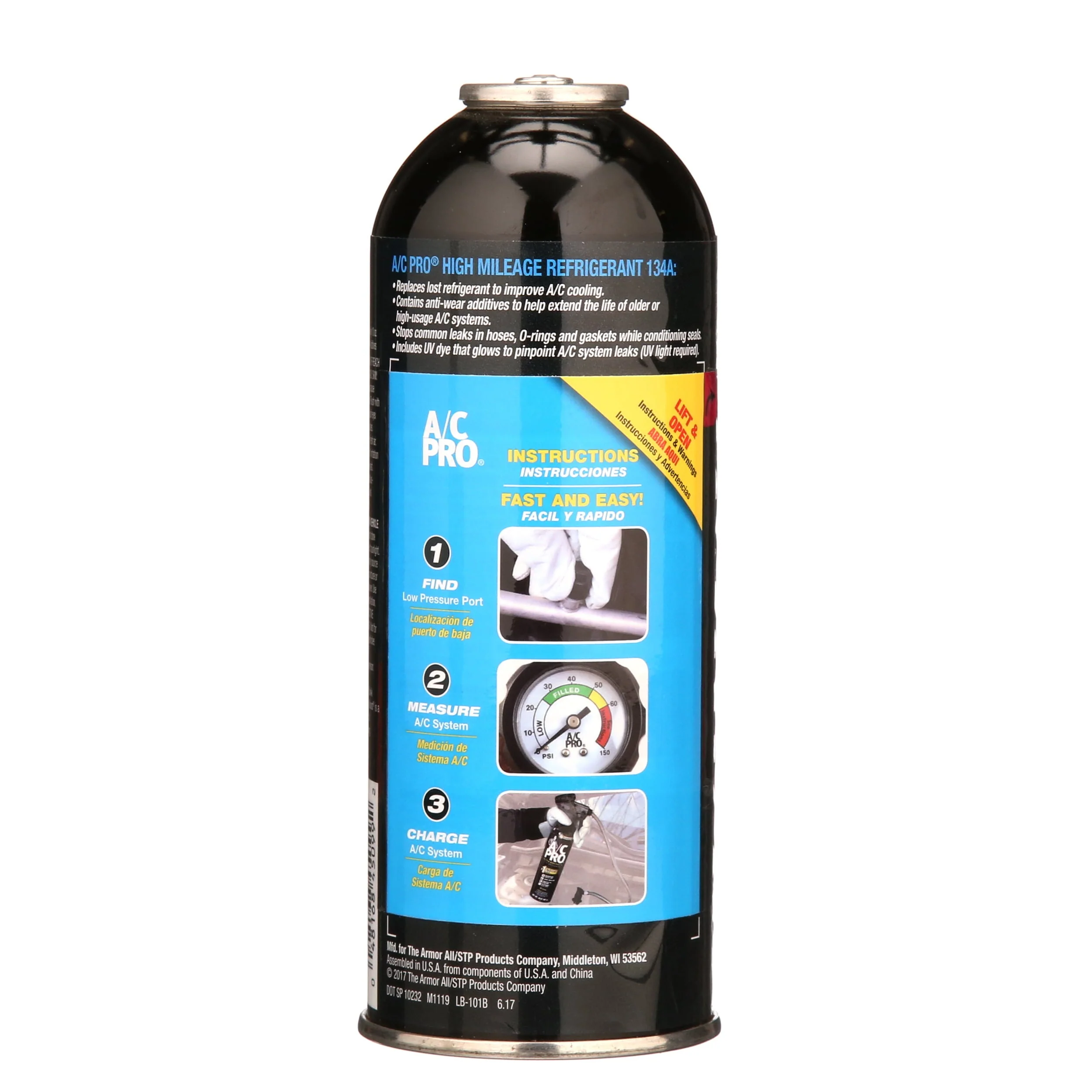 A/C Pro High Mileage R-134a A/C Recharge Auto Air Conditioner Refrigerant Refill - 12oz - Image 4