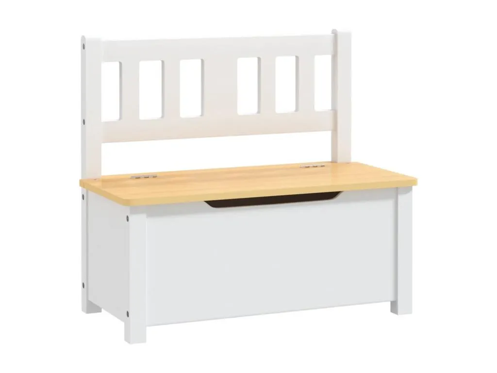 Banco de almacenaje para niños MDF beige Nidovia 60x30x55 cm wsr3243110