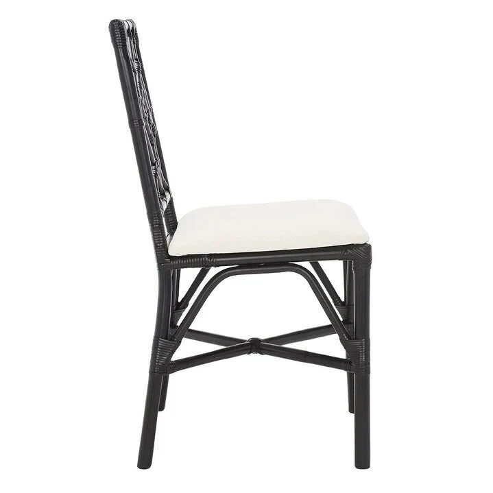 Set of 2 SAFAVIEH Maye Rattan Accent Chairs with Cushions - Dimensions: 18.5" W x 20.9" L x 35.8" H