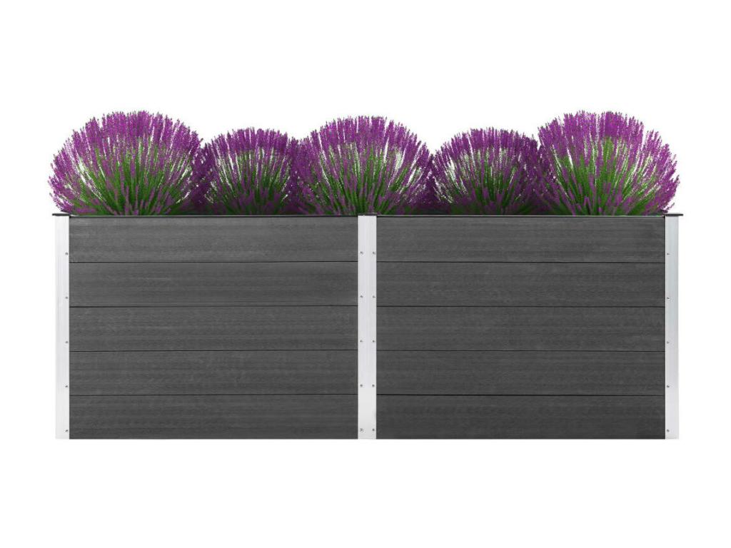 Arriate de WPC gris 250x50x91 cm