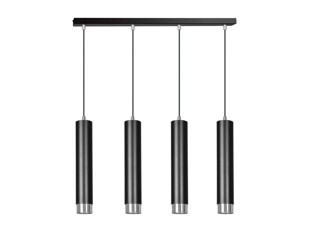 Lámpara de Suspensión Kibo, Negro, Cromo, 60x100x6 cm, Laocacasas