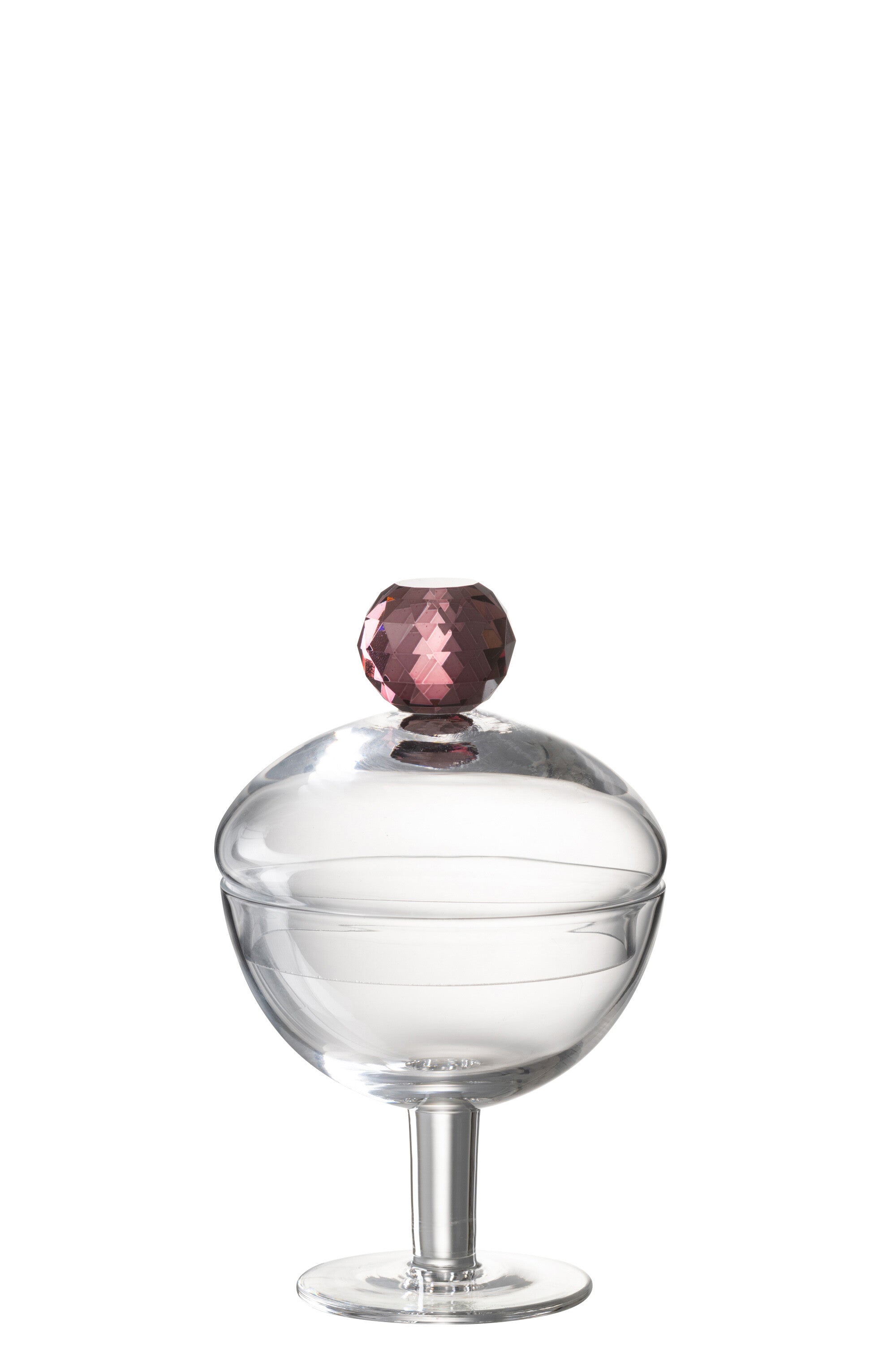 J-Line voorraadpot Diamant - kristalglas - roze transparant