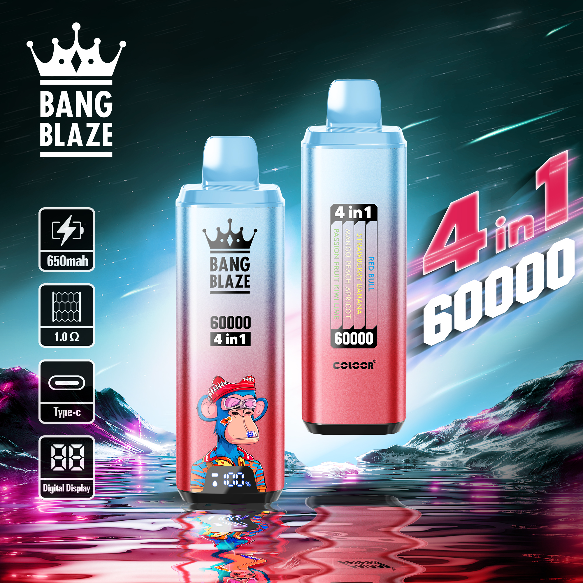 Bang Blaze 60000 Puffs 4in1 Smart Display Vape