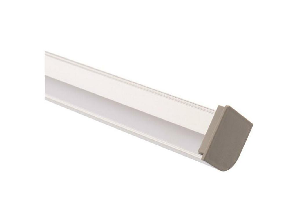 Perfil de Aluminio Esquina con Tapa Circular Continua para Tira LED hasta 20 mm Tapa Transparente 90º 10 m
