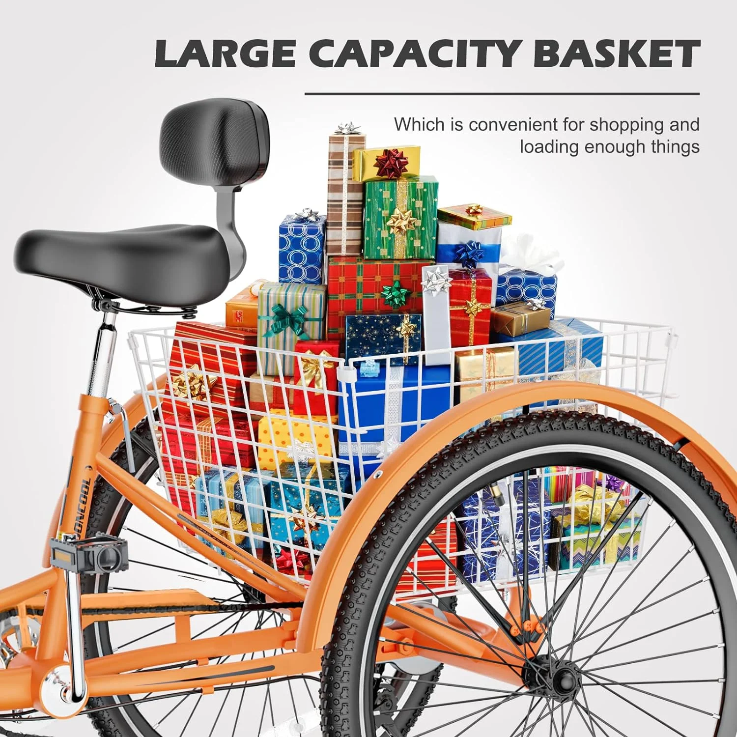 FICISOG 7 Speed Adult Tricycle for Women, 20/24/26 Inch Adult Trike with Basket, 3 Wheel Bikes for Adults Seniors, Cruise Trike for Shopping Picnic - Image 58