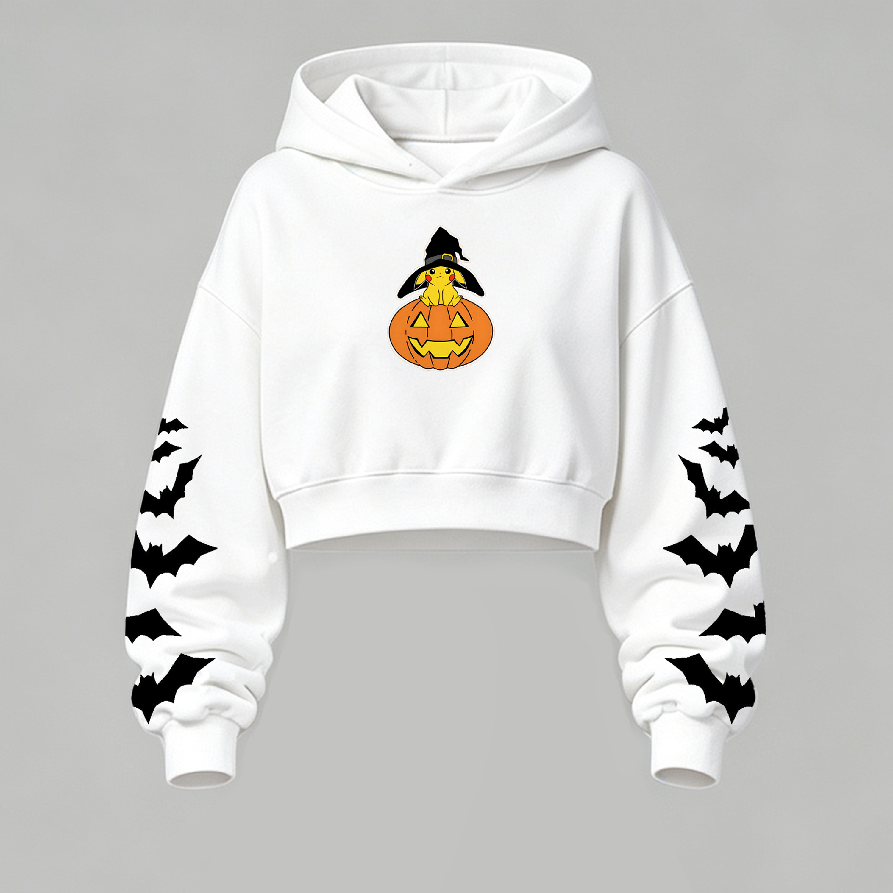 Pokémon Halloween Series Cropped Long Sleeve Hoodie & High Waist Jogger Pants Two Piece TeeThreads Sustain the Scene with Custom Apparel