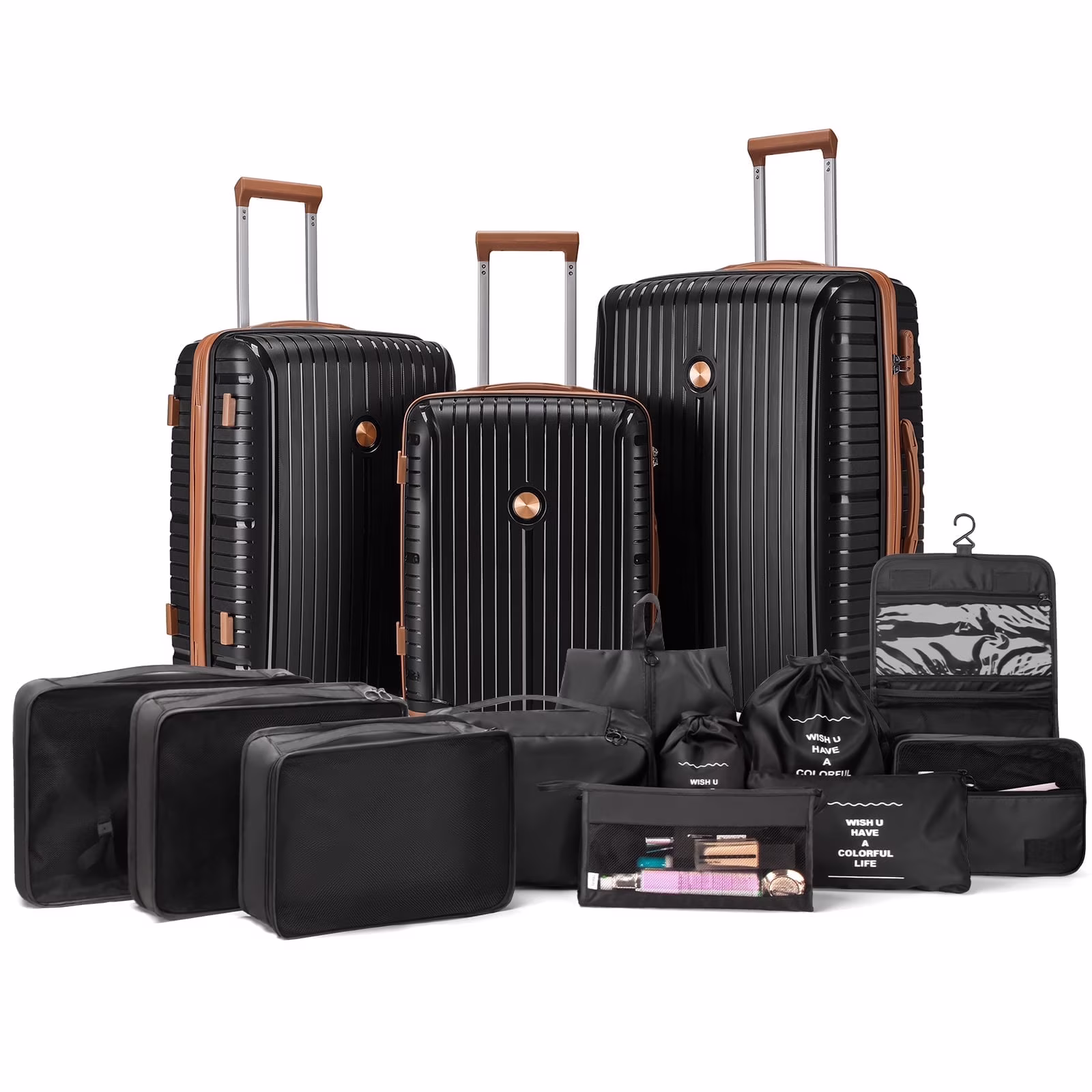 Joyway 5 Piece Luggage Sets Hardshell Lightweight Suitcase with TSA Lock Spinner Wheels-Orange - Image 11