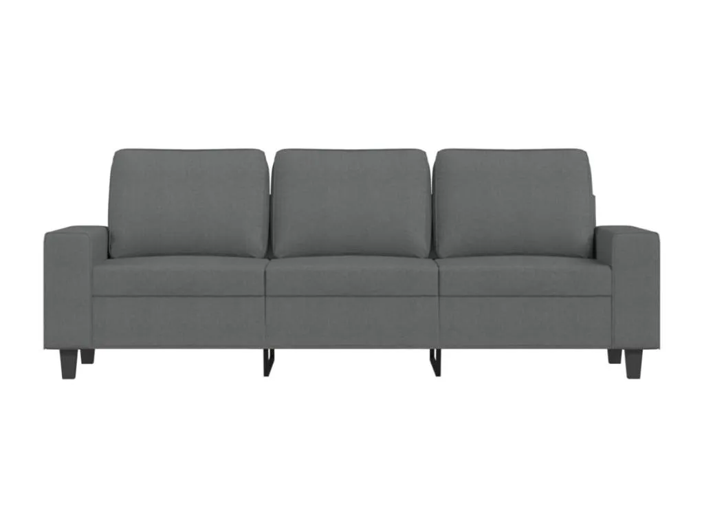 Sofá de 3 plazas de tela gris oscuro 180 cm 78587pwds