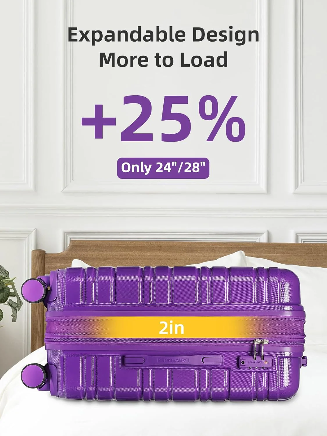 6-piece luggage set, expandable hardshell suitcase set with spinner wheels, lightweight rolling luggage set