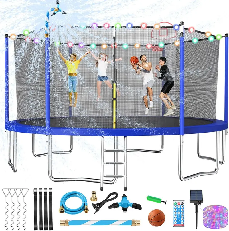 Trampoline With Enclosure Net And Adjustable Basketball Hoop - 8ft, 10ft, 12ft, 14ft, 15ft, 16ft - Image 18 Trampoline With Enclosure Net And Adjustable Basketball Hoop - 8ft, 10ft, 12ft, 14ft, 15ft, 16ft - Image 18