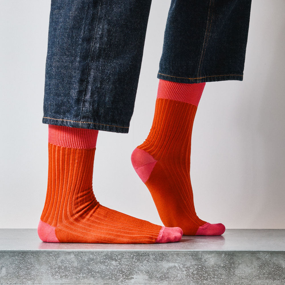 Merci - Chaussettes Theodora - Rouge Rose