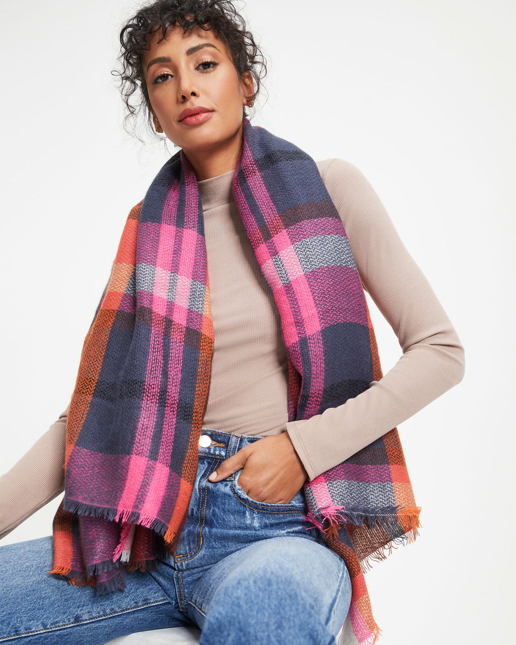 Creative Expression Plaid Blanket Scarf - Se7enfashion