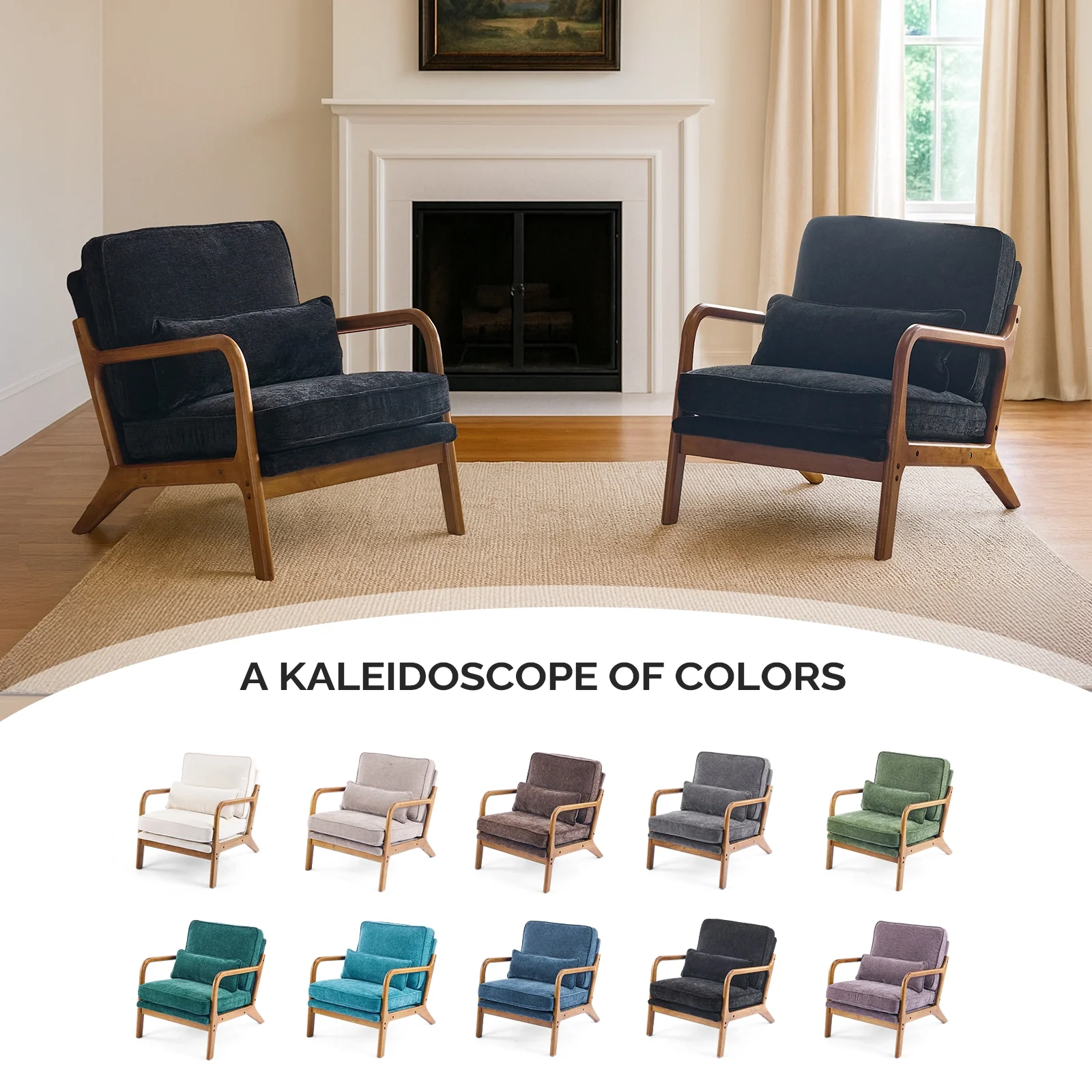 Ktaxon Accent Chair Corduroy Upholstered Armchair, Reading Club Chair with Pillow and Solid Wood Frame for Living Room Bedroom Furniture Off White - Image 57