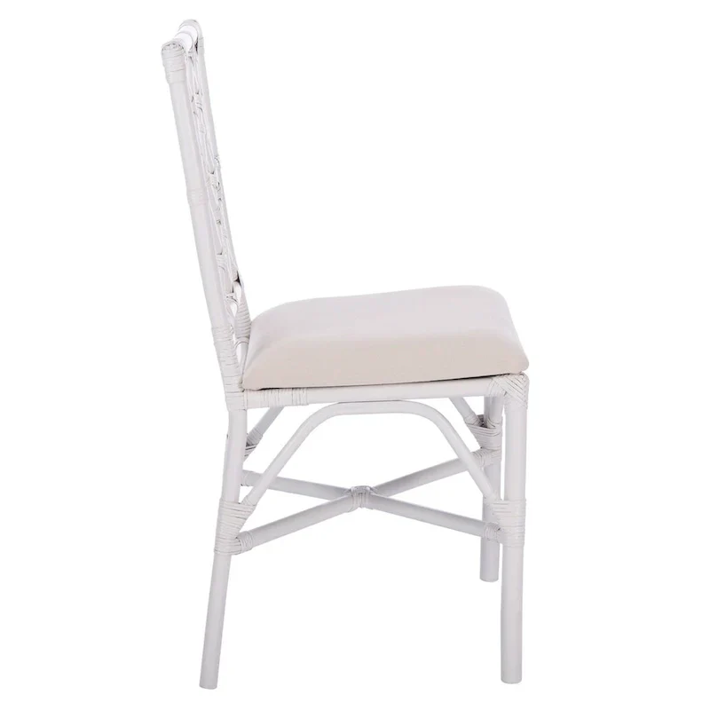 Set of 2 SAFAVIEH Maye Rattan Accent Chairs with Cushions - Dimensions: 18.5" W x 20.9" L x 35.8" H