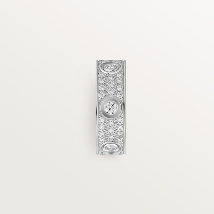 Replicate LOVE ring, classic model, paved, 6 diamonds(1:1 replica) - Original Replica Club