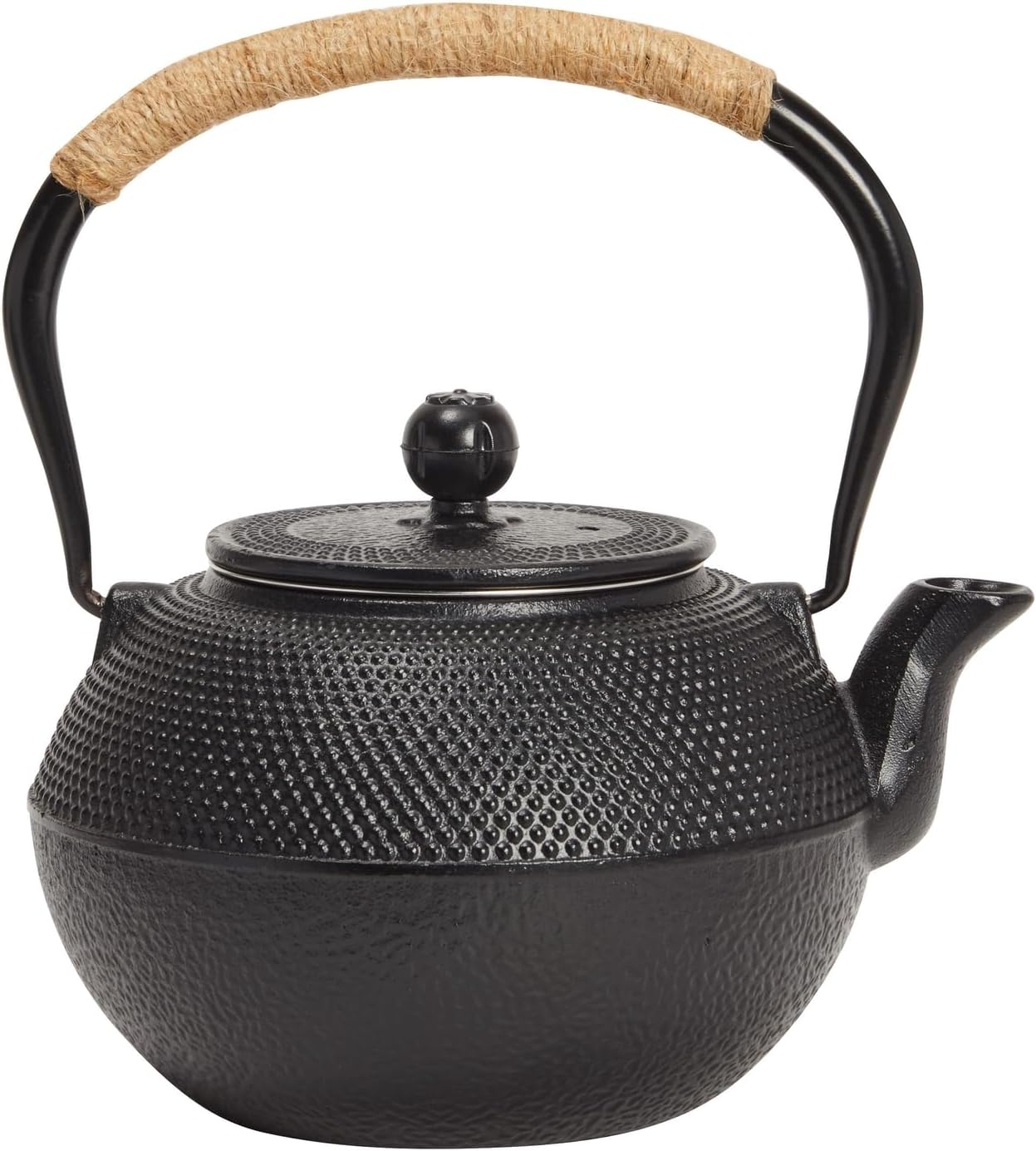 Juvale Tea Kettle Stovetop Japanese Cast Iron Tetsubin - 40 oz, Black - Cast Iron Tea Set & Teapot with Loose Leaf Infuser, Warmer & 4 Cups, Trivet