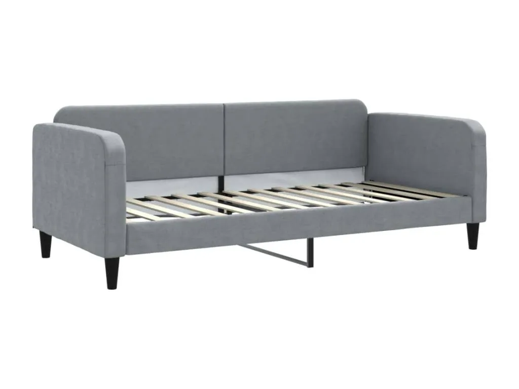 Decopractico Sofá cama con colchón tela gris claro 90x200 cm BUHL87922