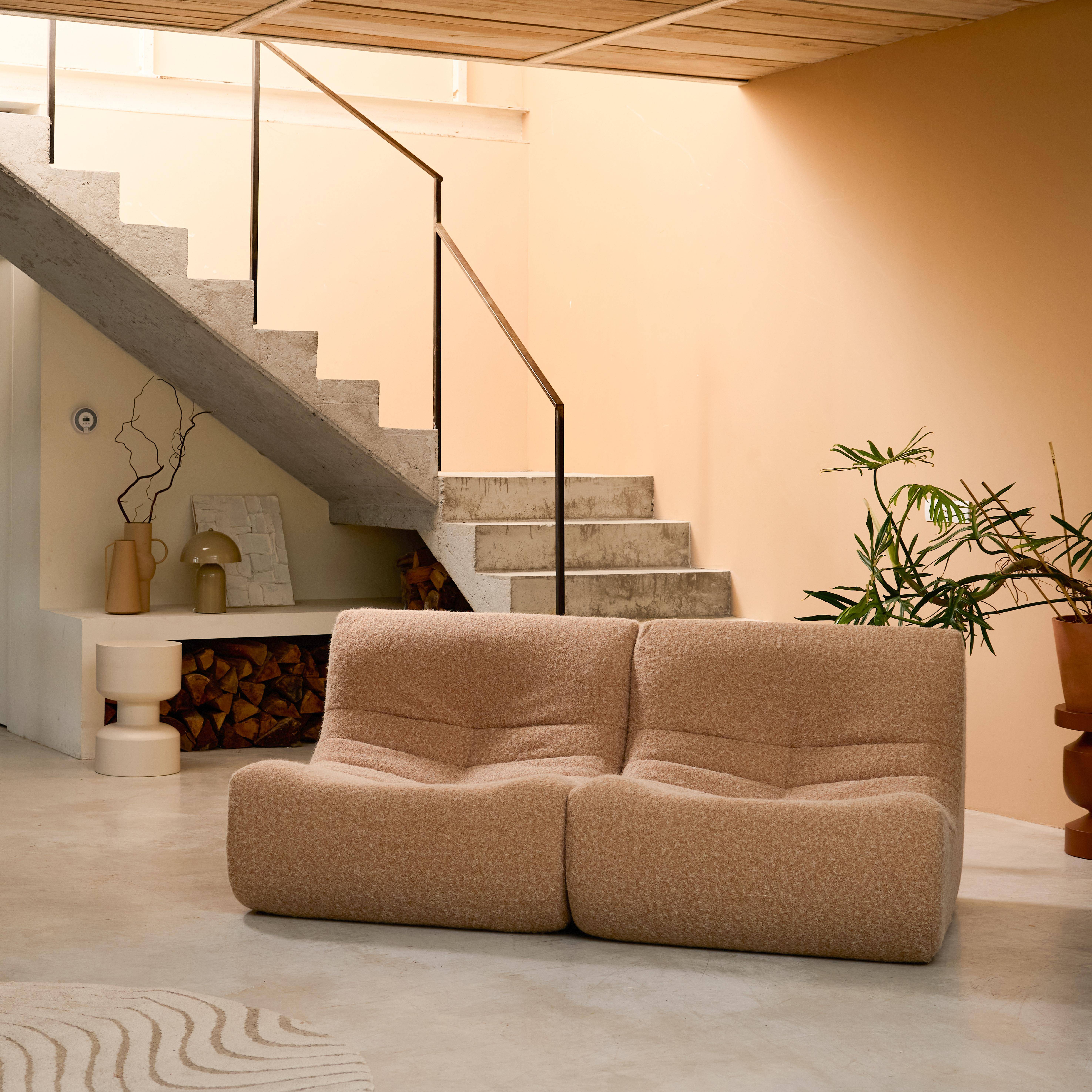 Sokol alpaca - Sofá modular en tejido efecto alpaca, 2 plazas